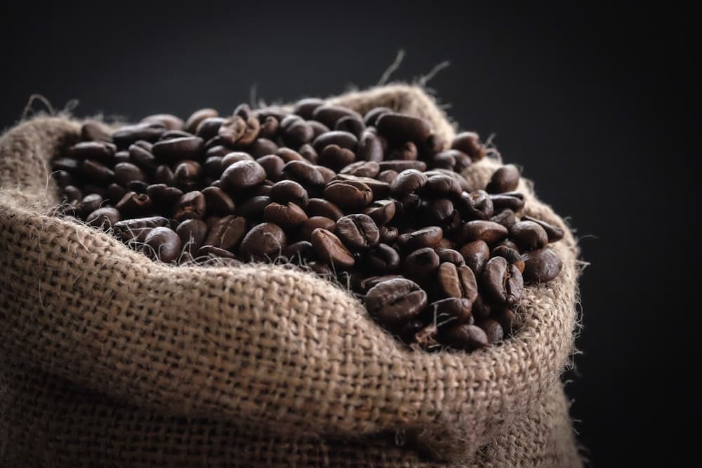 Fresh coffee beans in the kitchen