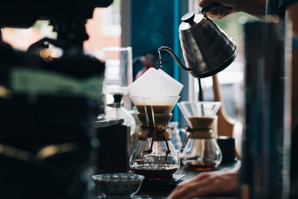 Pour-over coffee at the café